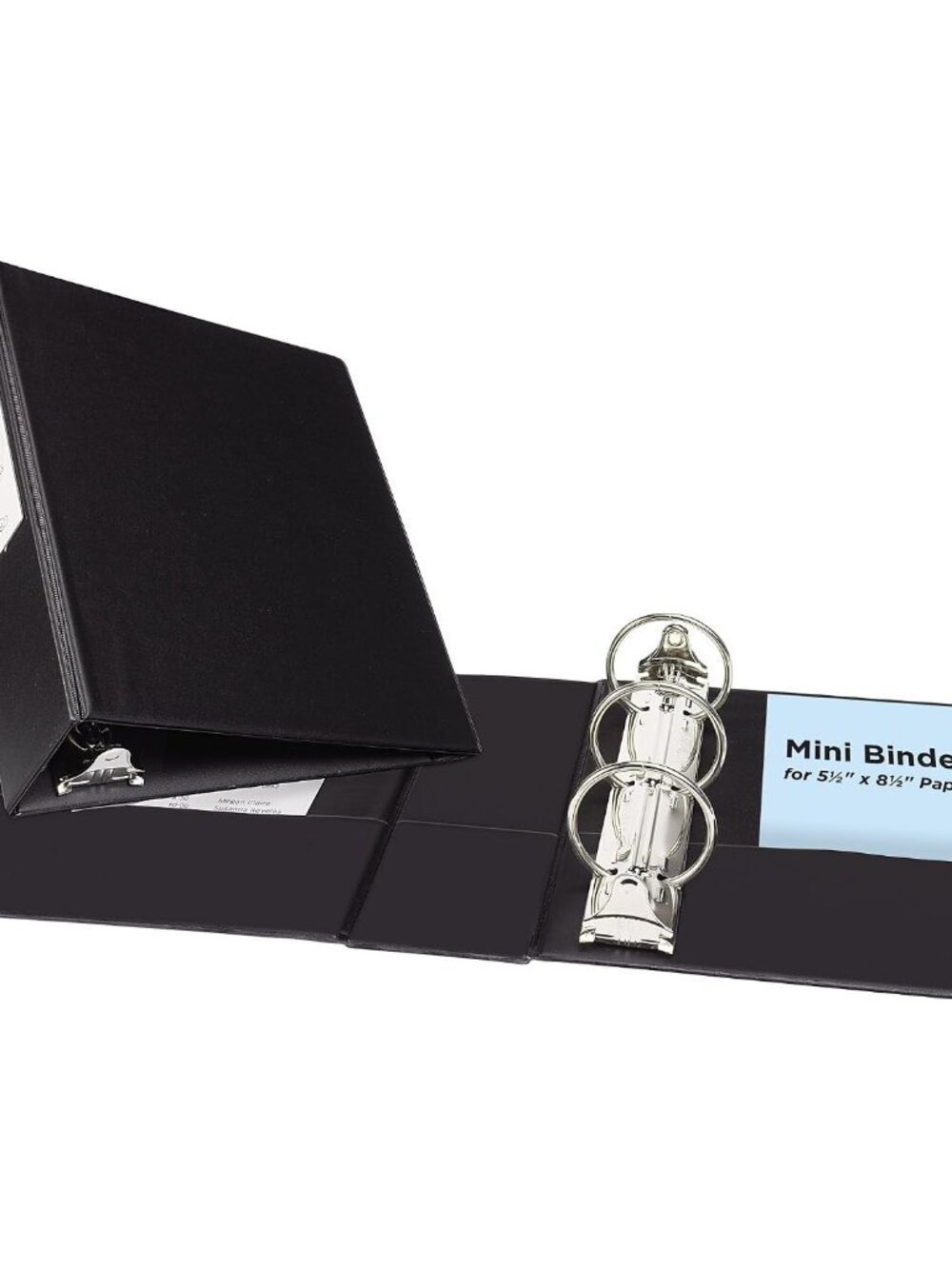 Mini 3 Ring Binder, 2" Round Rings, 1 Black Binder